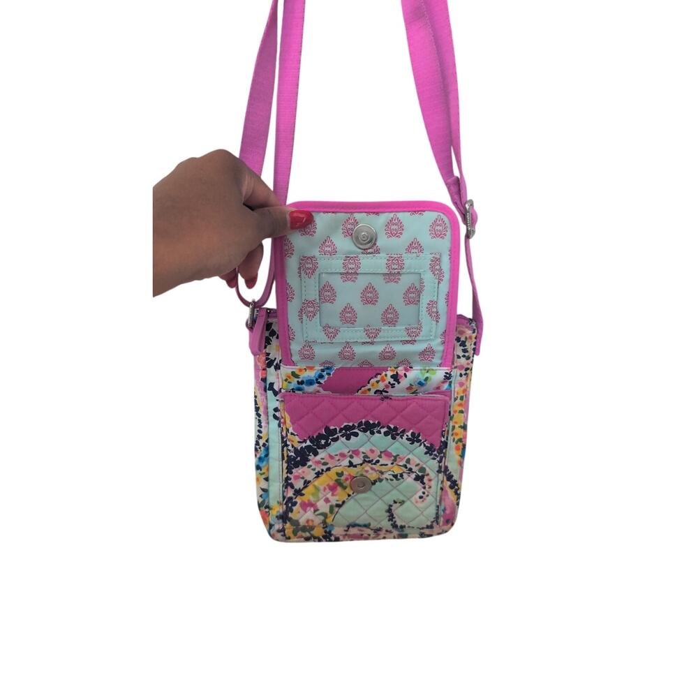 Vera Bradley Hipster Crossbody Bag Pink Floral Wildflower Paisley - Picture 4 of 6
